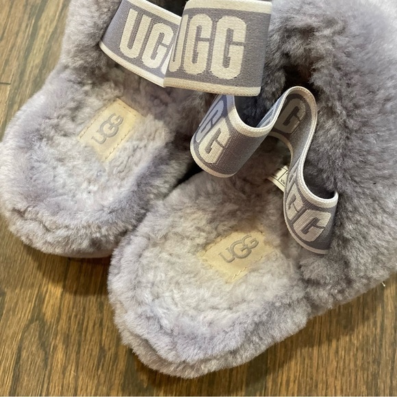 UGG Fluff Oh Yeah Slingback Shearling Sandal Size 7 Women - Picture 10 of 13